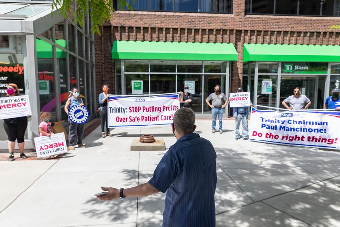 (UAW Local 2322) Unions protesting Providence Behavioral Health planned closure say beds already empty