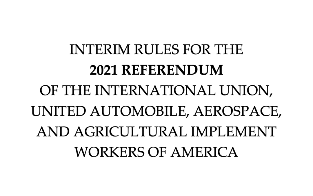 Interim Referendum Rules as of August 13, 2021