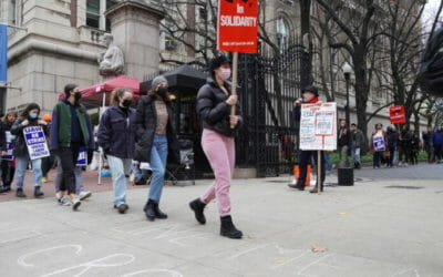 Striking Columbia Student Workers Picket University, Supported by New School Unions