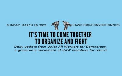 UAWD Bargaining Convention Sunday Bulletin: March 26, 2023