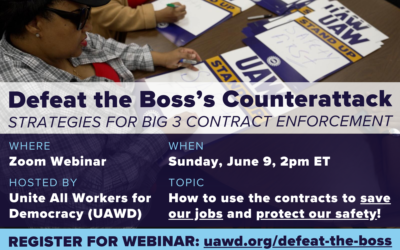 Defeat the Boss’s Counterattack: June 9th Webinar Open to All UAW Members